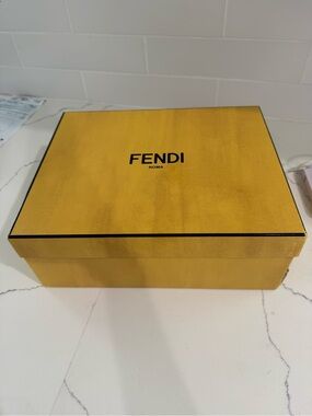 Fendi Yellow and Black Logo Shoe Box